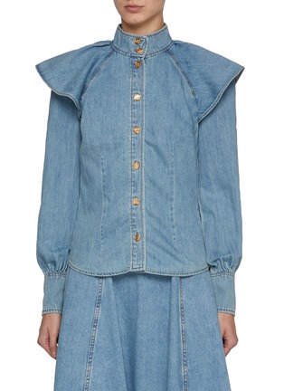 Main View - Click To Enlarge - ZIMMERMANN - Crush Denim Blouse