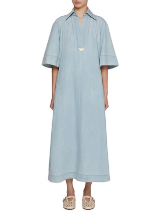 Main View - Click To Enlarge - ZIMMERMANN - Acacia Denim Midi Dress