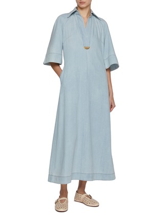 Figure View - Click To Enlarge - ZIMMERMANN - Acacia Denim Midi Dress