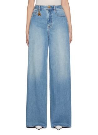 Main View - Click To Enlarge - ZIMMERMANN - Crush Heart Charm Light Wash Jeans