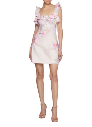 Figure View - Click To Enlarge - ZIMMERMANN - Crush Frill Linen Mini Dress