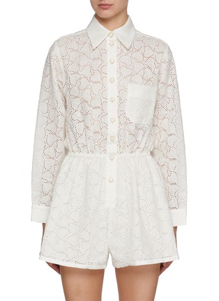 Main View - Click To Enlarge - ZIMMERMANN - Crush Embroidered Playsuit