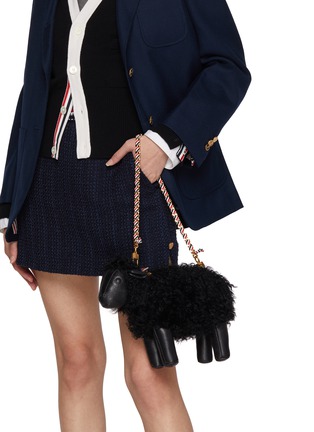 Figure View - Click To Enlarge - THOM BROWNE - Small Sheep Leather Shoulder Bag