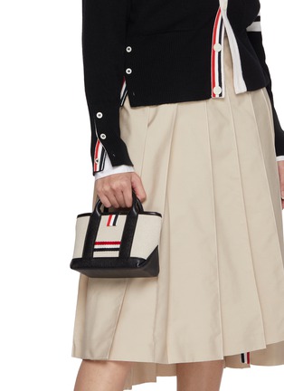 Front View - Click To Enlarge - THOM BROWNE - Micro Tool Cotton Canvas Tote Bag