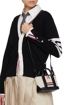 Figure View - Click To Enlarge - THOM BROWNE - Micro Tool Cotton Canvas Tote Bag