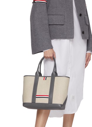 Figure View - Click To Enlarge - THOM BROWNE - Small Tool Cotton Canvas Tote Bag