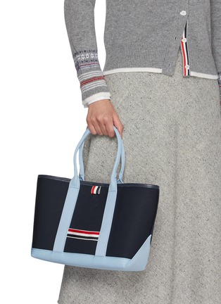 Figure View - Click To Enlarge - THOM BROWNE - Small Tool Interlock Canvas Tote Bag