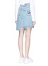 Back View - Click To Enlarge - GROUND ZERO - Mixed anime patch asymmetric denim skirt