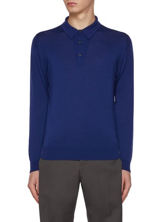 Main View - Click To Enlarge - JOHN SMEDLEY - Knoll Extra Fine Merino Wool Polo Shirt