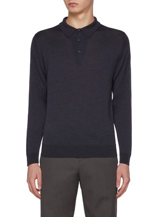 Main View - Click To Enlarge - JOHN SMEDLEY - Knoll Extra Fine Merino Wool Polo Shirt