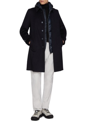 Figure View - Click To Enlarge - HERNO - Button Up Water Resist Cashmere Coat