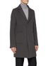 Detail View - Click To Enlarge - HERNO - High Neck Bib Virgin Wool Blend Coat