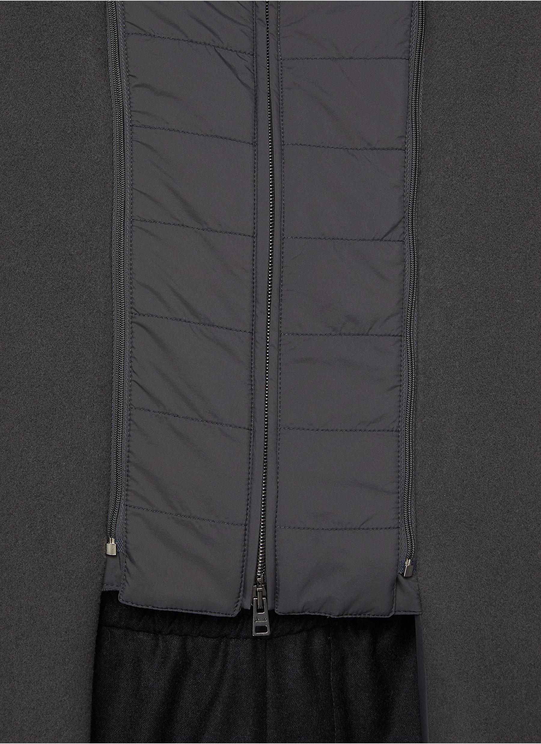 High Neck Bib Virgin Wool Blend Coat - Thumbnail 6