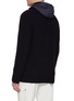 Back View - Click To Enlarge - HERNO - Detachable Bib Wool Rib Knit Cardigan