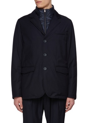 Main View - Click To Enlarge - HERNO - Detachable Bib Ultralight Down Blazer