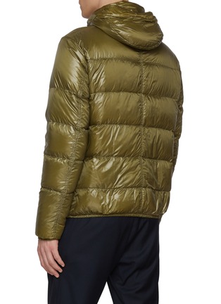 Back View - Click To Enlarge - HERNO - Zip Up Laminar Hooded Polymaid Puffer Jacket