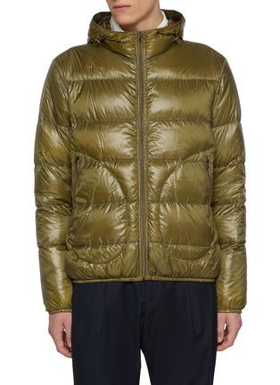 Main View - Click To Enlarge - HERNO - Zip Up Laminar Hooded Polymaid Puffer Jacket