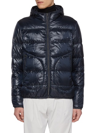 Main View - Click To Enlarge - HERNO - Zip Up Laminar Hooded Polymaid Puffer Jacket