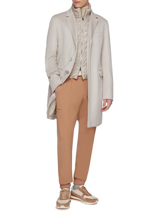 Figure View - Click To Enlarge - HERNO - Notch Lapel Detachable Bib Coat