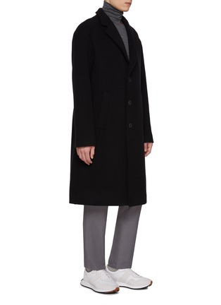 Detail View - Click To Enlarge - HERNO - Notch Lapel Detachable Hooded Bib Virgin Wool Blend Coat