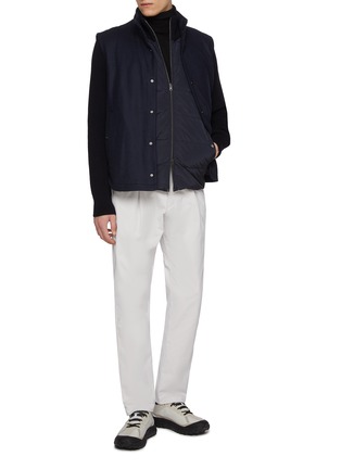 Figure View - Click To Enlarge - HERNO - Zip up Wool Paneled Poly Jacket