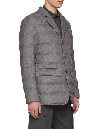 Detail View - Click To Enlarge - HERNO - Notch Lapel Single Breasted Detachable Bib Padded Blazer