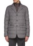 Main View - Click To Enlarge - HERNO - Notch Lapel Single Breasted Detachable Bib Padded Blazer