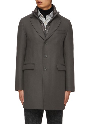 Main View - Click To Enlarge - HERNO - Detachable Bib Single Breasted Coat