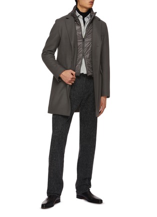Figure View - Click To Enlarge - HERNO - Detachable Bib Single Breasted Coat