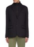 Main View - Click To Enlarge - HERNO - Notch Lapel Single Breasted Detachable Bib Blazer