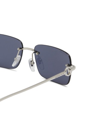 Detail View - Click To Enlarge - GUCCI - Metal Rectangular Sunglasses