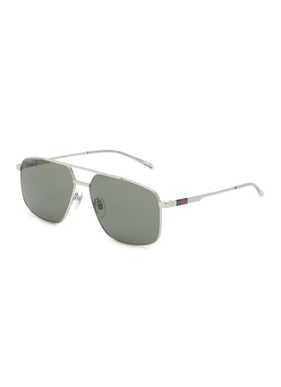 Main View - Click To Enlarge - GUCCI - Metal Aviator Sunglasses