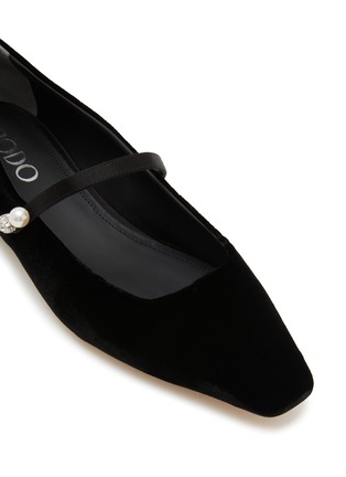 Detail View - Click To Enlarge - RODO - Katherine Velvet Mary Jane Flats