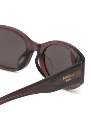 Detail View - Click To Enlarge - BALENCIAGA - Recycled Acetate Oval Sunglasses