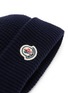 Detail View - Click To Enlarge - MONCLER - Logo Patch Wool Cashmere Beanie