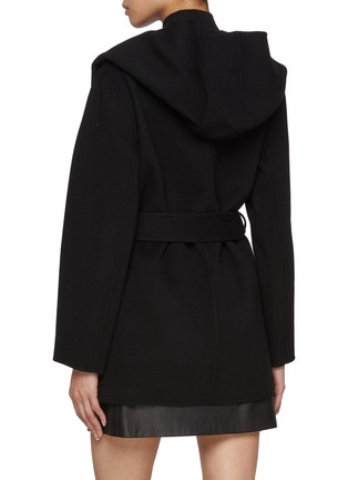 Back View - Click To Enlarge - MACKAGE - Azra Shawl Collar Wool Leather Hooded Jacket