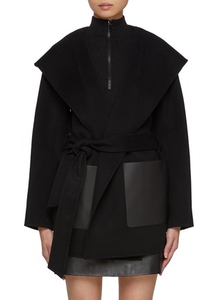 Main View - Click To Enlarge - MACKAGE - Azra Shawl Collar Wool Leather Hooded Jacket