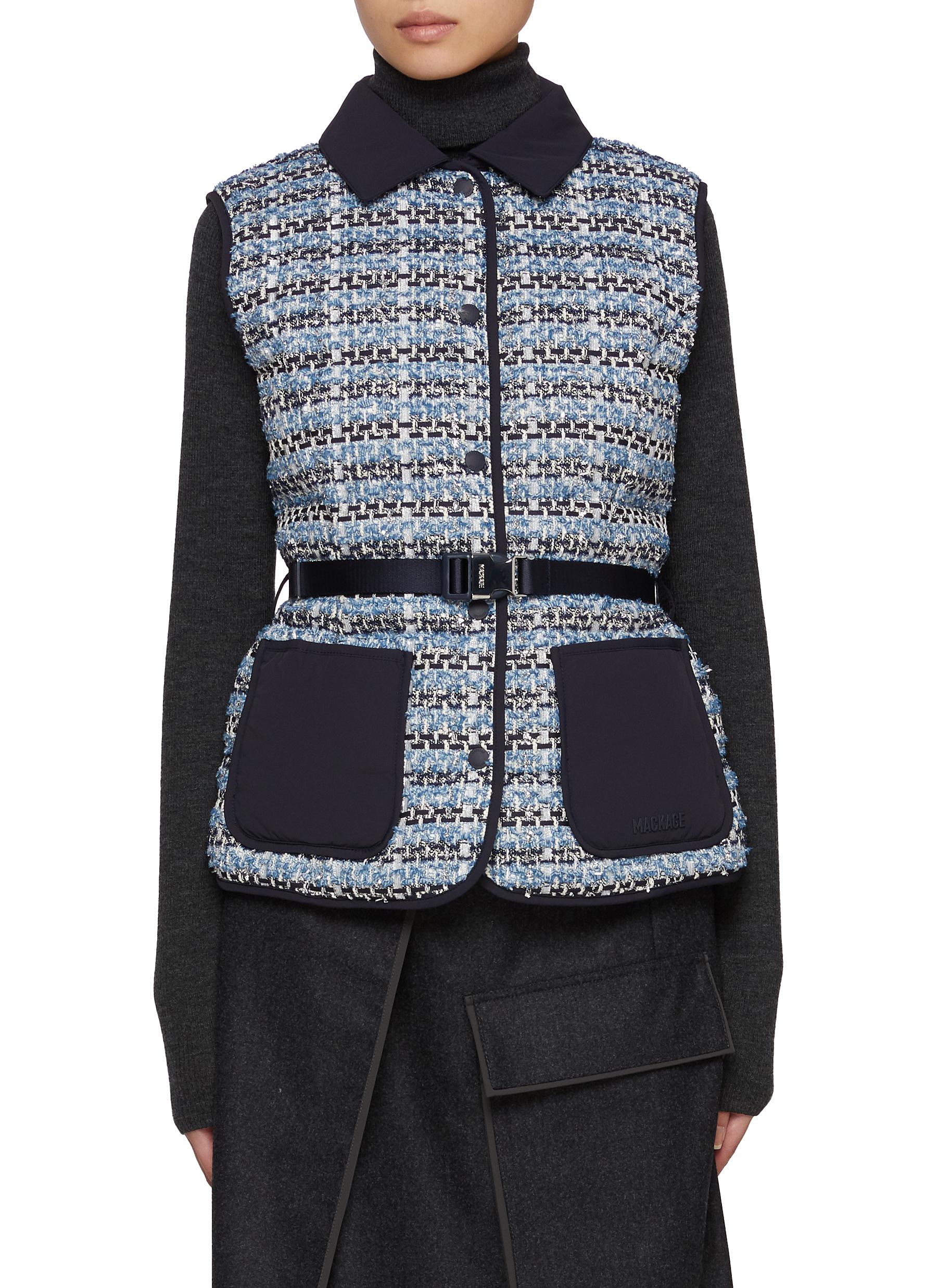 【Mackage】FRANCINE-TW ライトダウン ツイードベスト MACKAGE | Francine-TW Hybrid Down Vest | Women | Lane Crawford