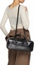 Front View - Click To Enlarge - FINDKAPOOR - Heart Double 37 Crinkled Leather Bag