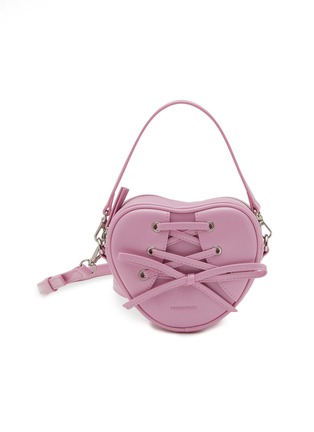 Main View - Click To Enlarge - FINDKAPOOR - Ribbon Tie Heart Leather Bag