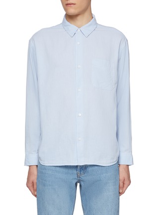 Main View - Click To Enlarge - FRAME - Chambray Pocket Cotton Linen Shirt