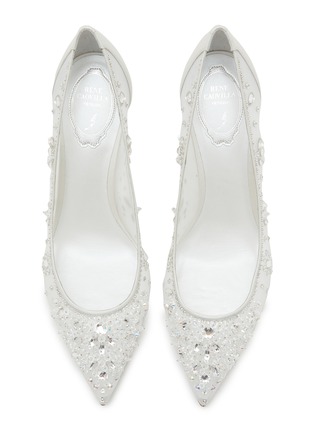 Detail View - Click To Enlarge - RENÉ CAOVILLA - Cinderella 80 Embellished Mesh Satin Pumps