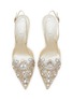 Detail View - Click To Enlarge - RENÉ CAOVILLA - Veneziana 80 Embellished Lace Satin Slingback Pumps