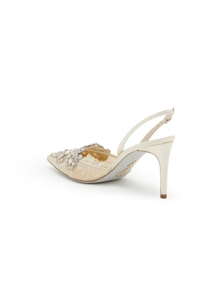  - RENÉ CAOVILLA - Veneziana 80 Embellished Lace Satin Slingback Pumps