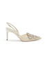 Main View - Click To Enlarge - RENÉ CAOVILLA - Veneziana 80 Embellished Lace Satin Slingback Pumps