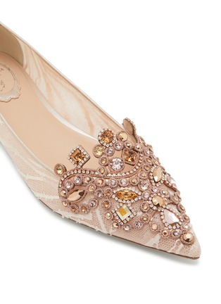 Detail View - Click To Enlarge - RENÉ CAOVILLA - Veneziana Embellished Lace Flats