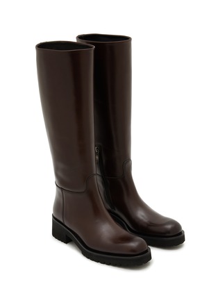 Detail View - Click To Enlarge - ALBERTO FASCIANI - Isabel Leather Tall Riding Boots