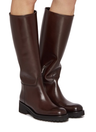 Figure View - Click To Enlarge - ALBERTO FASCIANI - Isabel Leather Tall Riding Boots