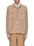 Main View - Click To Enlarge - MONCLER - Multi-Pocket Leather Cotton Overshirt