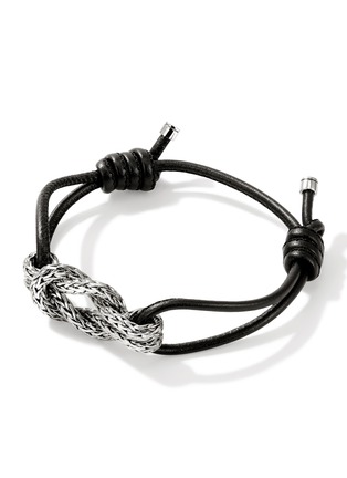 Detail View - Click To Enlarge - JOHN HARDY - Love Knot Sterling Silver Leather Bracelet — Size M-L